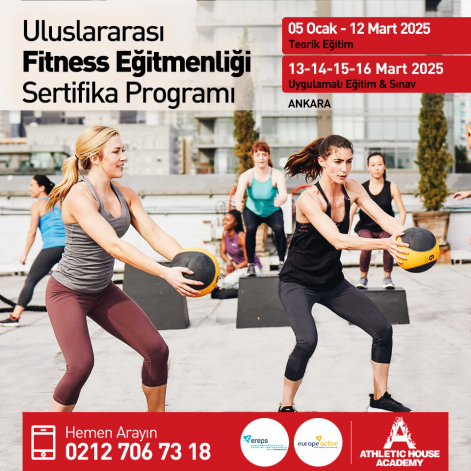 Uluslararası Fitness Eğitmenliği Eğitimi (EREPS-L3) Ankara - İstanbul Ocak - Mart 2025